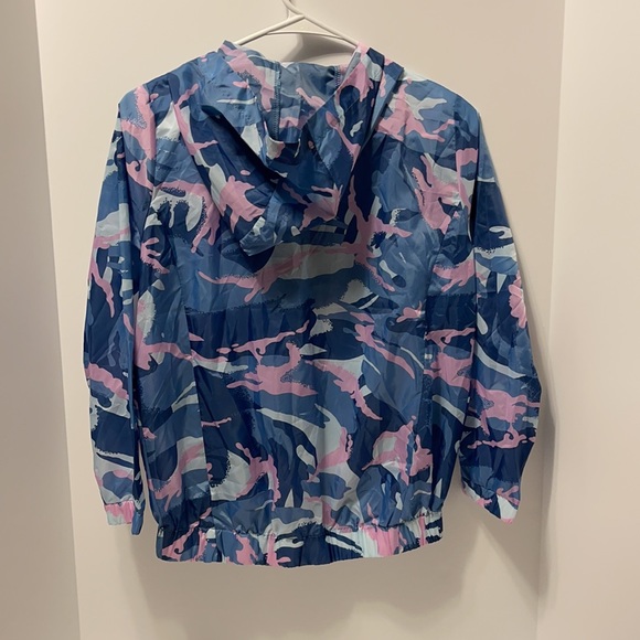 Adidas Girl’s Size Medium (10/12) Blue Camouflage Lightweight Zip Up Jacket - Picture 7 of 9